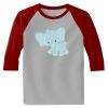 Raglan 3/4 Roundneck Shirt (Gray Body) Thumbnail