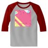 Raglan 3/4 Roundneck Shirt (Gray Body) Thumbnail