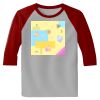 Raglan 3/4 Roundneck Shirt (Gray Body) Thumbnail