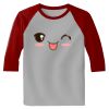 Raglan 3/4 Roundneck Shirt (Gray Body) Thumbnail