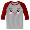 Raglan 3/4 Roundneck Shirt (Gray Body) Thumbnail