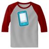 Raglan 3/4 Roundneck Shirt (Gray Body) Thumbnail